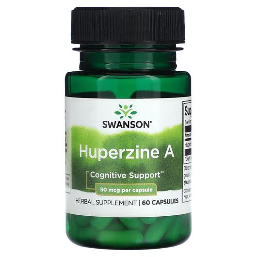 Основне фото товара Swanson, Huperzine A 50 mcg, Гіперзин А, 60 капсул