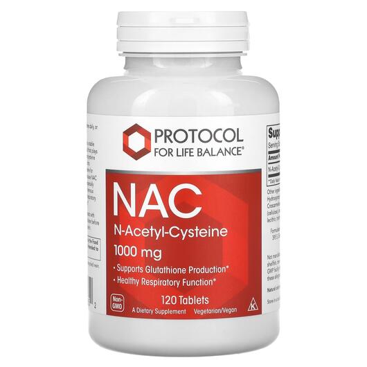 Основне фото товара Protocol for Life Balance, NAC 1000, НАК 1000, 120 таблеток