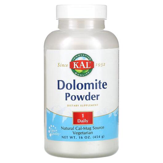 Основне фото товара KAL, Dolomite Powder, Кальцій, 454 г