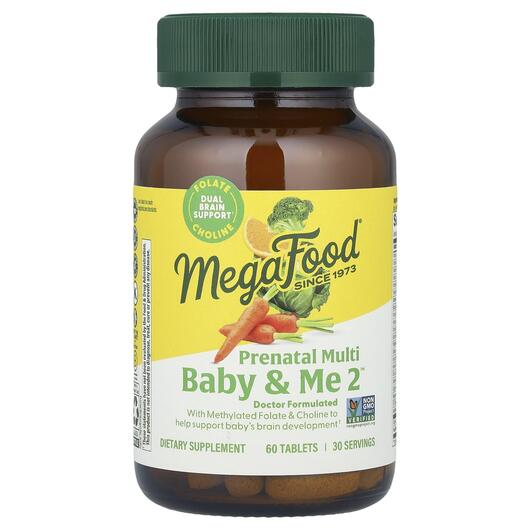 Основне фото товара MegaFood, Baby & Me 2, Пренатальні вітаміни, 60 таблеток