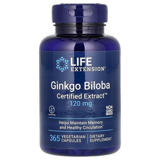 Основне фото товара Ginkgo Biloba 120 mg, Гінкго Білоба 120 мг, 365 капсул