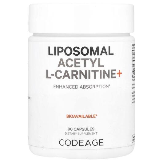 Основне фото товара CodeAge, Liposomal Acetyl L-Carnitine+, Ацетилкарнітин, 90 капсул