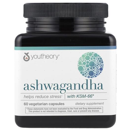 Основне фото товара Youtheory, Ashwagandha 1000 mg, Ашваганда, 60 капсул