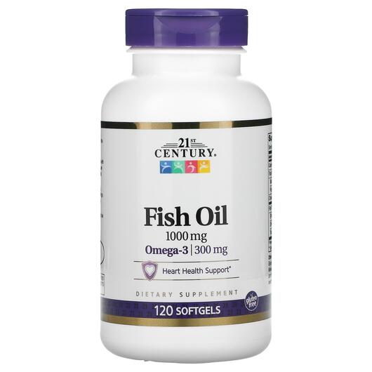 Основне фото товара 21st Century, Fish Oil 1000 mg, Риб'ячий жир Омега-3, 120 ка