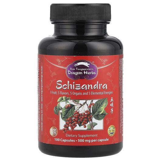 Основне фото товара Schizandra 500 mg, Лимонник китайский 500 мг, 100 капсул