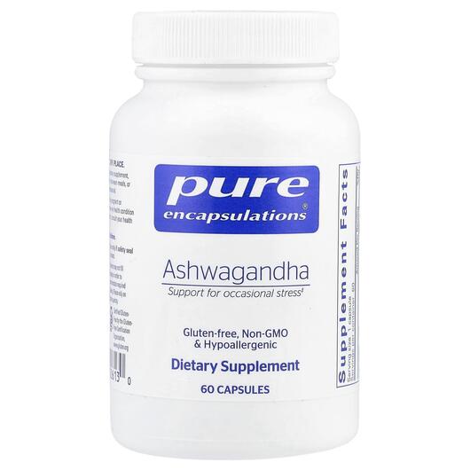 Основне фото товара Pure Encapsulations, Ashwagandha, Ашвагандха, 60 капсул