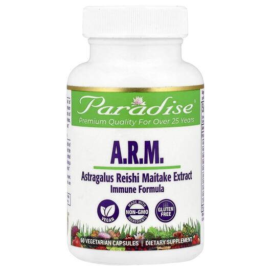 Основне фото товара Paradise Herbs, Astragalus Reishi Maitake, Астрагал, 60 капсул