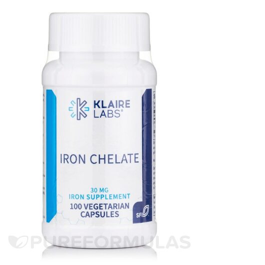 Основне фото товара Klaire Labs, Iron Chelate 30 mg, Залізо, 100 капсул