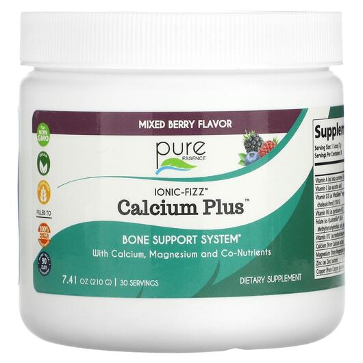 Основне фото товара Pure Essence, Ionic-Fizz Calcium Plus Mixed Berry, Кальцій, 210 г