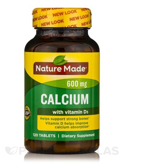 Основне фото товара Calcium 600 mg with Vitamin D3, Вітамін D, 120 таблеток