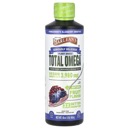 Основне фото товара Barlean's, Total Omega 3-6-9 Pomegranate, Омега 3-6-9, 454 г