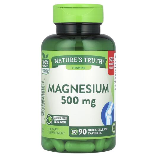 Основне фото товара Nature's Truth, Magnesium Oxide 500 mg, Магній, 90 капсул