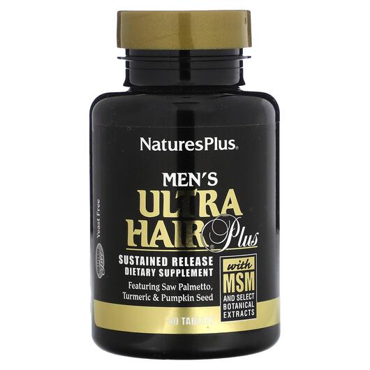 Основне фото товара Men's Ultra Hair Plus With MSM, Підтримка росту волосся, 60 