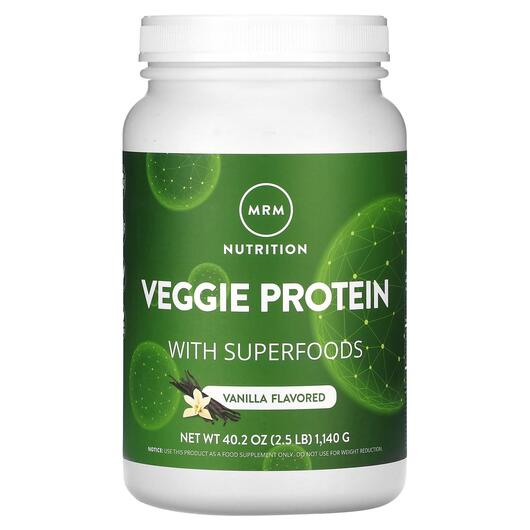 Основне фото товара MRM, Veggie Protein with Superfoods Vanilla, Суперфуд, 1140 г