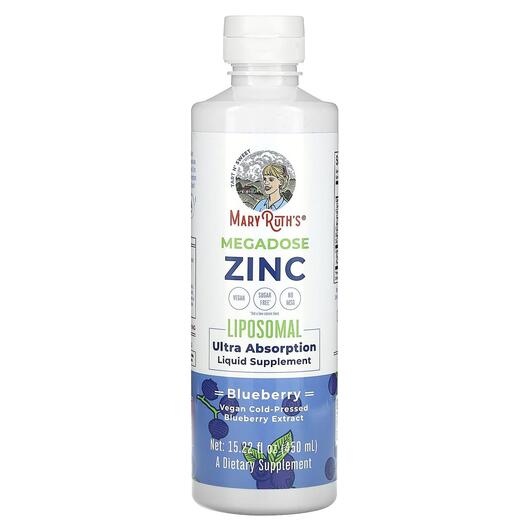 Основне фото товара MaryRuth's, Megadose Zinc Liposomal Blueberry, Лохина, 450 м