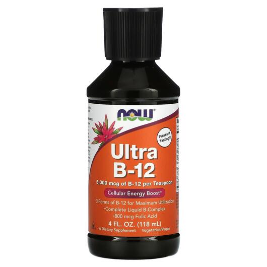 Основне фото товара NOW, Ultra B-12 5000 mcg, Вітамін B12 5000 мкг, 118 мл
