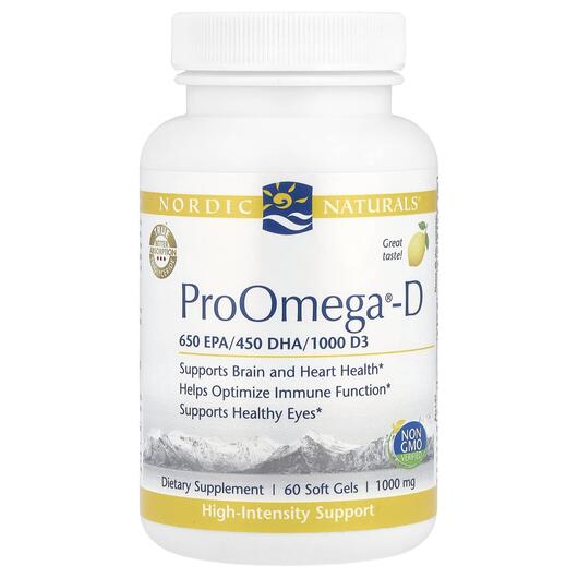 Основне фото товара Nordic Naturals, ProOmega-D 1000, Омега 3, 60 капсул