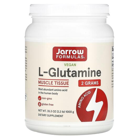 Основне фото товара Jarrow Formulas, L-Glutamine Powder, L-Глутамін, 1000 г