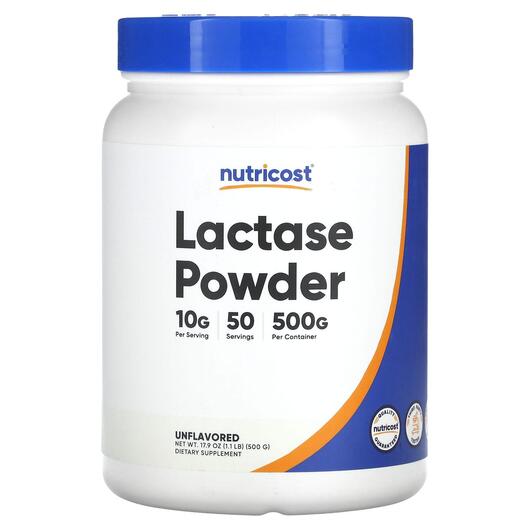 Основне фото товара Nutricost, Lactase Powder Unflavored, Фермент Лактаза, 500 г