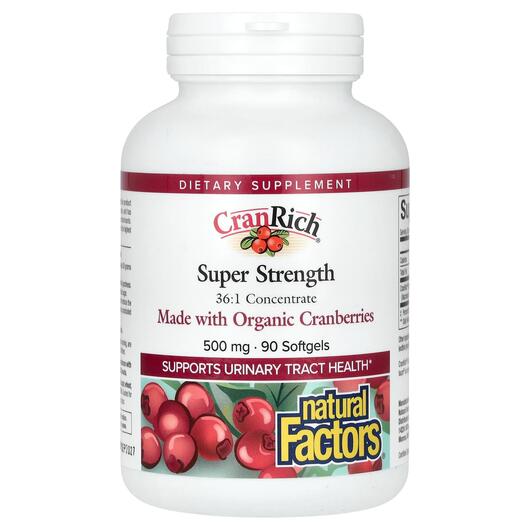 Основне фото товара CranRich Super Strength Cranberry Concentrate 500, Трави, 90 капс