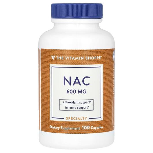 Основне фото товара TheVitaminShoppe, NAC 600 mg, N-ацетилцистеїн, 100 капсул