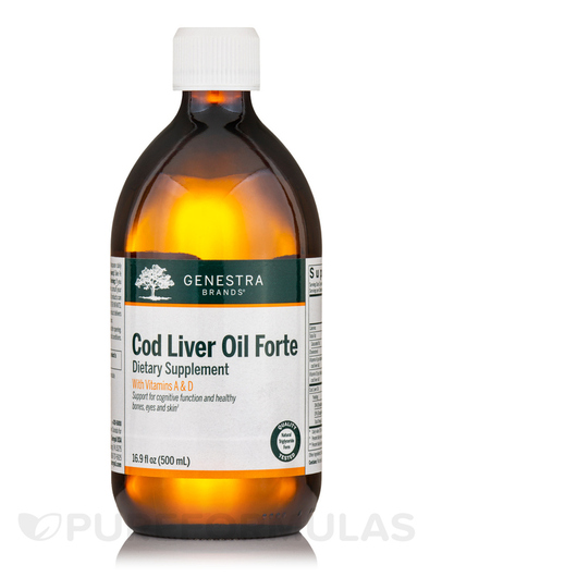 Основне фото товара Genestra, Cod Liver Oil Forte, Олія печінки тріски, 500 мл