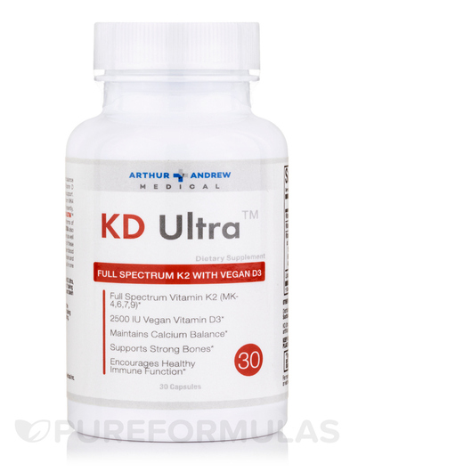 Основне фото товара Arthur Andrew Medical, KD Ultra, Вітамін K2, 30 капсул