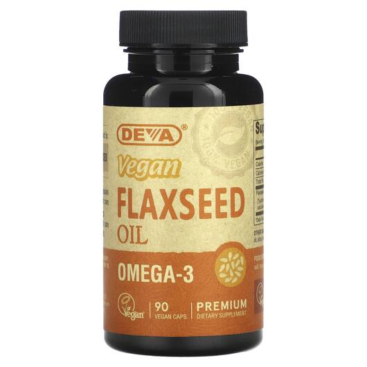 Основне фото товара Deva, Flaxseed Oil Vegan, Веганська Лляна олія, 90 капсул