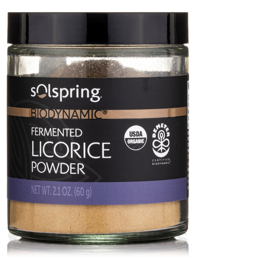 Основне фото товара Solspring Biodynamic Organic Fermented Licorice Powder, Лакриця, 