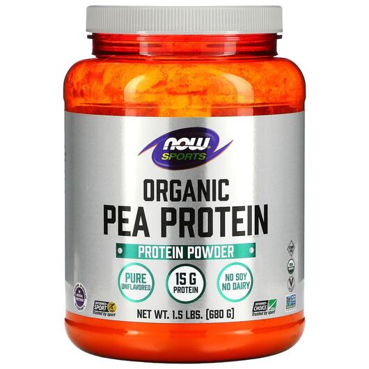 Основне фото товара NOW, Pea Protein Unflavored, Гороховий Протеїн, 680 г