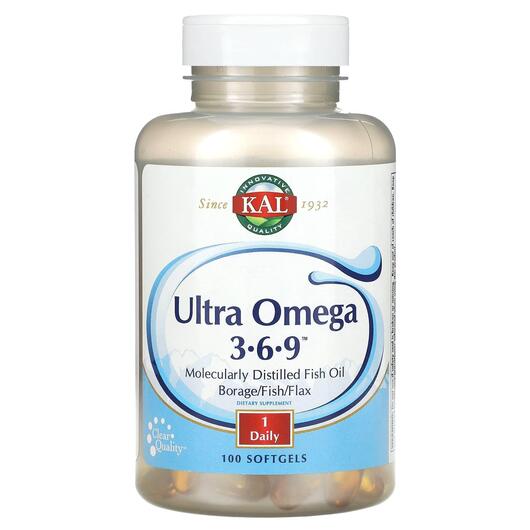 Основне фото товара KAL, Ultra Omega 3-6-9, Омега 3 6 9, 100 капсул