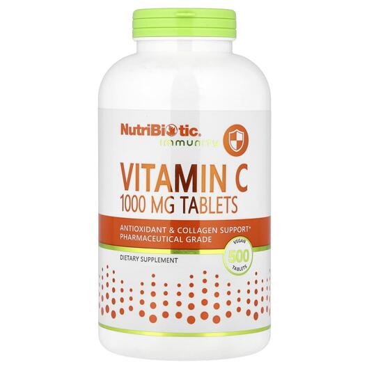 Основне фото товара NutriBiotic, Vitamin C 1000 mg, Вітамін С 1000 мг, 500 таблеток