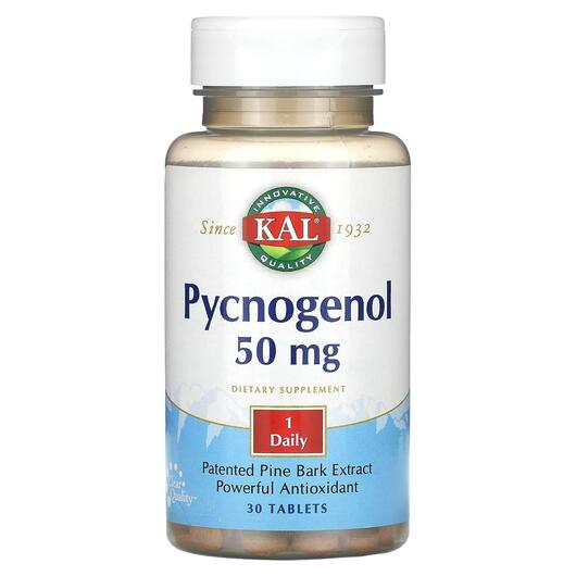 Основне фото товара KAL, Pycnogenol 50 mg, Пікногенол, 30 таблеток