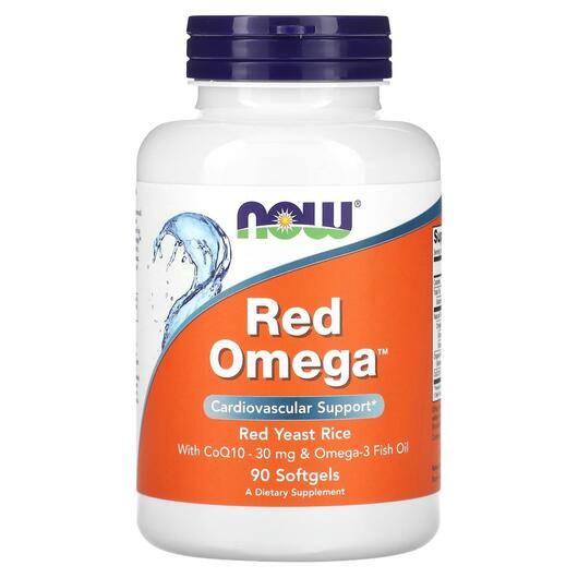 Основне фото товара NOW, Red Omega, Червоний дріжджовий рис, 90 капсул