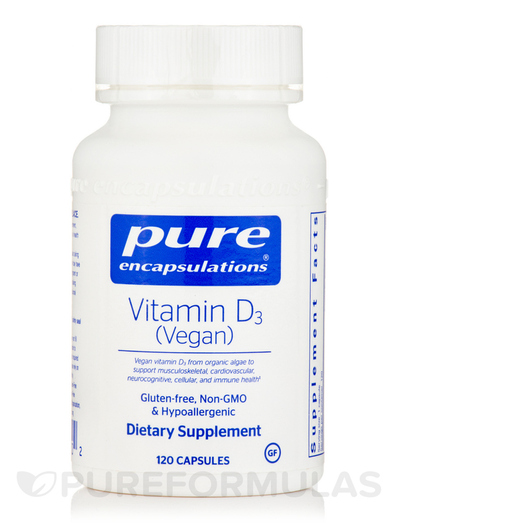 Основне фото товара Vitamin D3 Vegan, Вітамін D3 Холекальциферол, 120 капсул