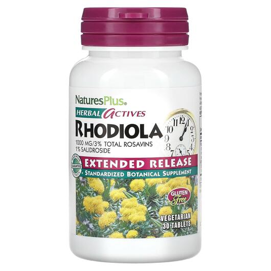 Основне фото товара Herbal Actives Rhodiola Extended Release 1000 mg, Родіола, 30 кап