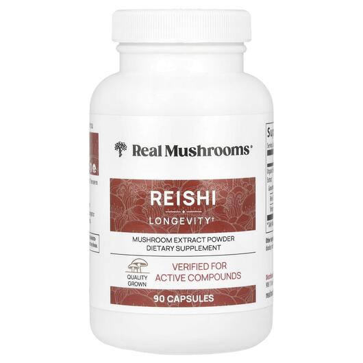 Основне фото товара Real Mushrooms Reishi 415 Longevity, Гриби, 90 капсул