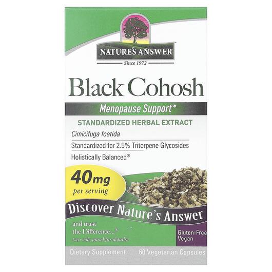 Основне фото товара Black Cohosh 40 mg, Клопогон кістевидний, 60 капсул