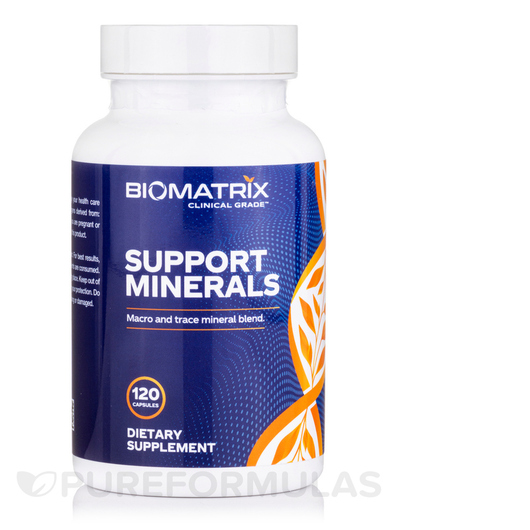 Основне фото товара BioMatrix, Support Minerals, Мінеральні добавки, 120 капсул