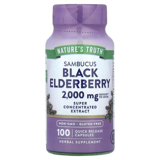 Основне фото товара Nature's Truth, Sambucus Black Elderberry, Бузина, 100 капсу