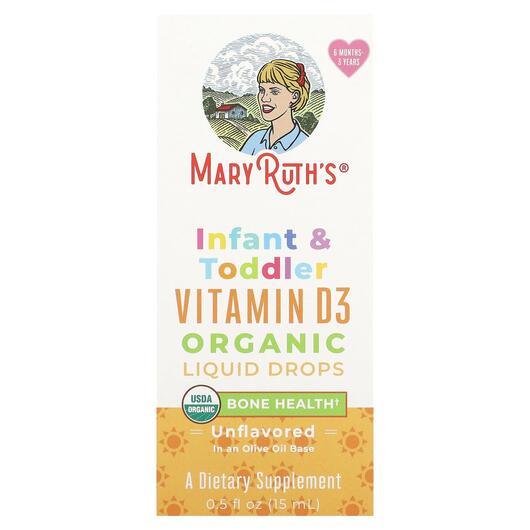 Основне фото товара Organic Infant & Toddler Vitamin, Вітамін D3 Холекальциферол,