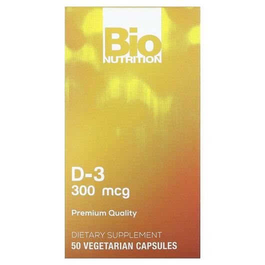Основне фото товара Bio Nutrition, D-3 300 mcg, Вітамін D3 Холекальциферол, 50 капсул