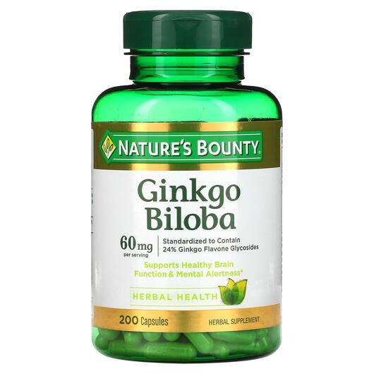 Основне фото товара Nature's Bounty, Ginkgo Biloba, Гінкго білоба 60 мл, 200 кап