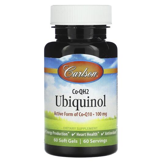 Основне фото товара Carlson, Co-QH2 Ubiquinol 100 mg, Убіхінол, 60 капсул