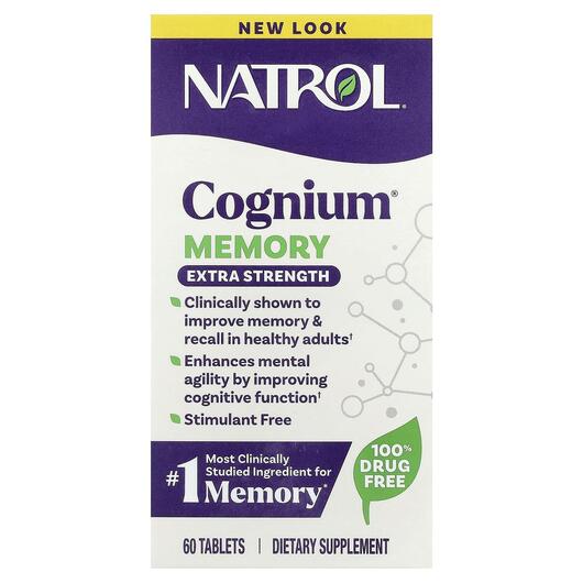 Основне фото товара Natrol, Cognium Memory, Підтримка мозку, 60 таблеток