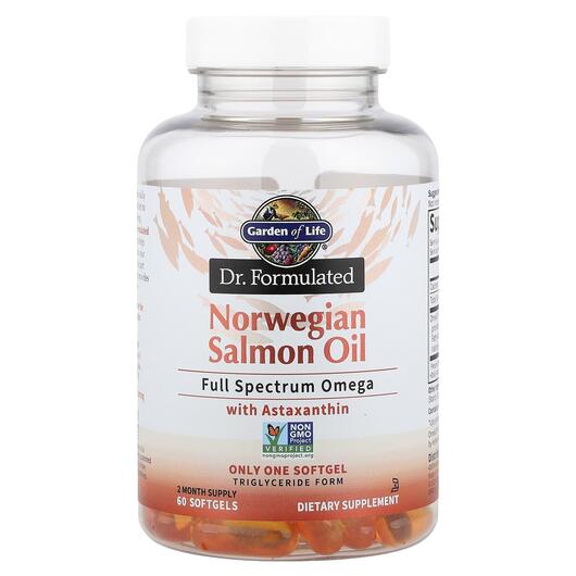 Основне фото товара Norwegian Salmon Oil, Олія з дикого лосося, 60 капсул