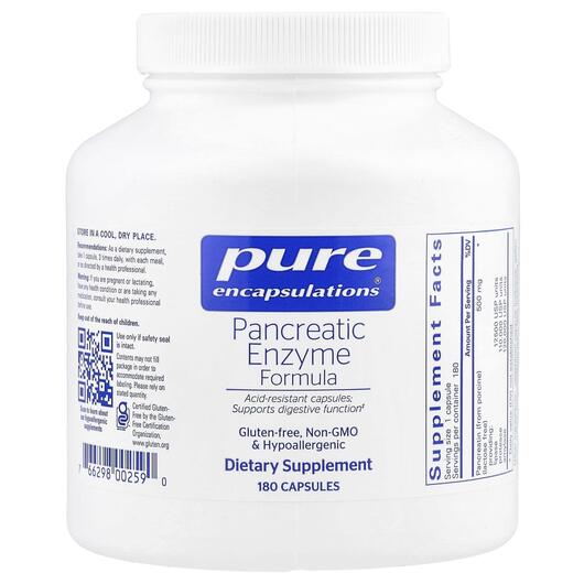 Основне фото товара Pancreatic Enzyme Formula, Ферменти, 180 капсул