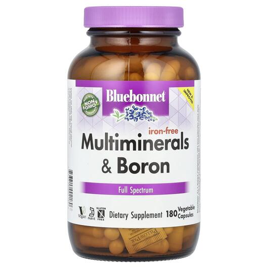 Основне фото товара Multiminerals Plus Boron, Мінерали з Бором без Заліза, 180 капсул