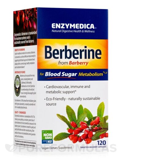 Основне фото товара Enzymedica, Berberine, Барбарис, 120 капсул