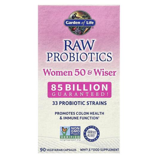 Основне фото товара RAW Probiotics Women 50 & Wiser, Пробіотики для жінок 50+, 90